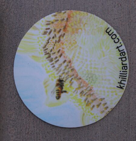 Bee and Sunflower Sticker 3 | Karen Hilliard Art | Stickers