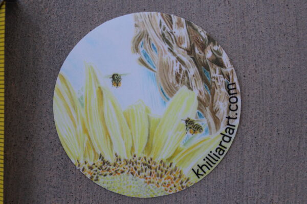 Bee and Sunflower Sticker 1 | Karen Hilliard Art | Stickers