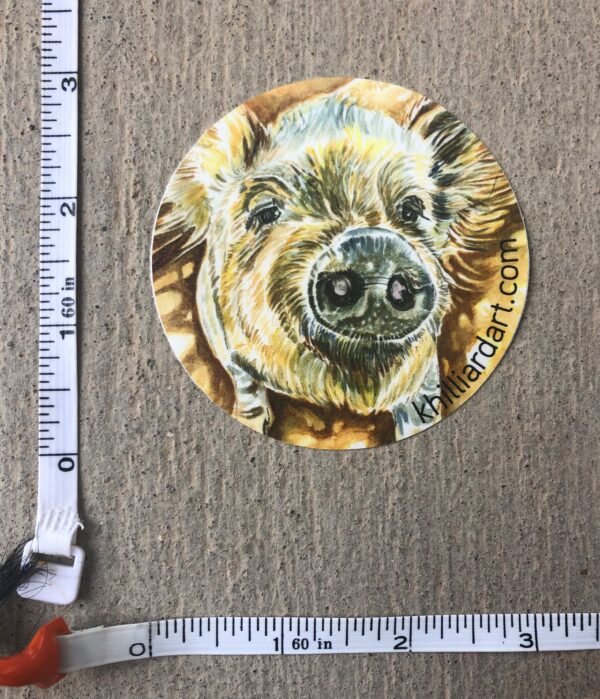 Sticker Fun in the Mud | Karen Hilliard Art | Pig | Sticker | Measurement