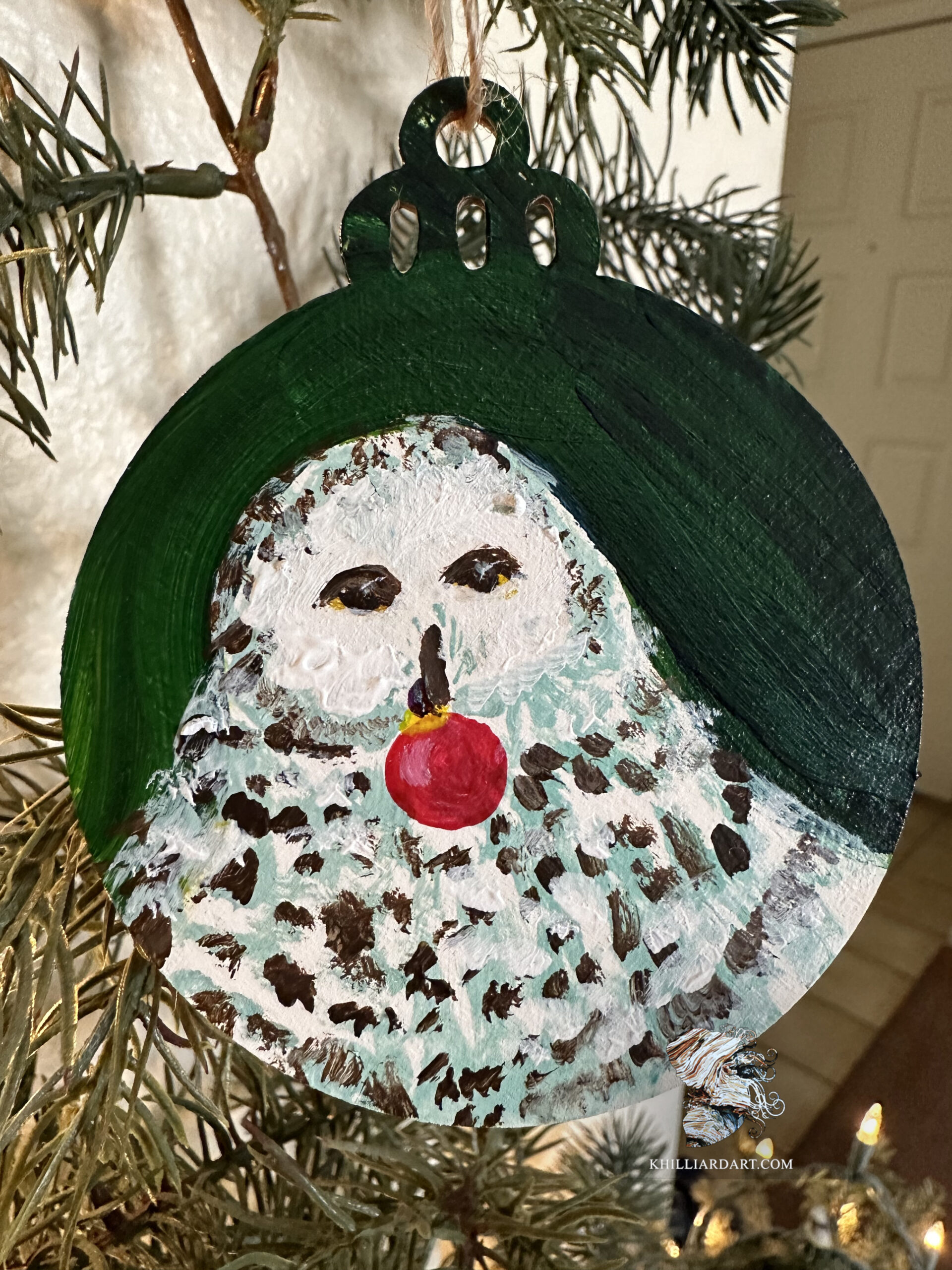Snowy Owl Ornament | Karen Hilliard Art