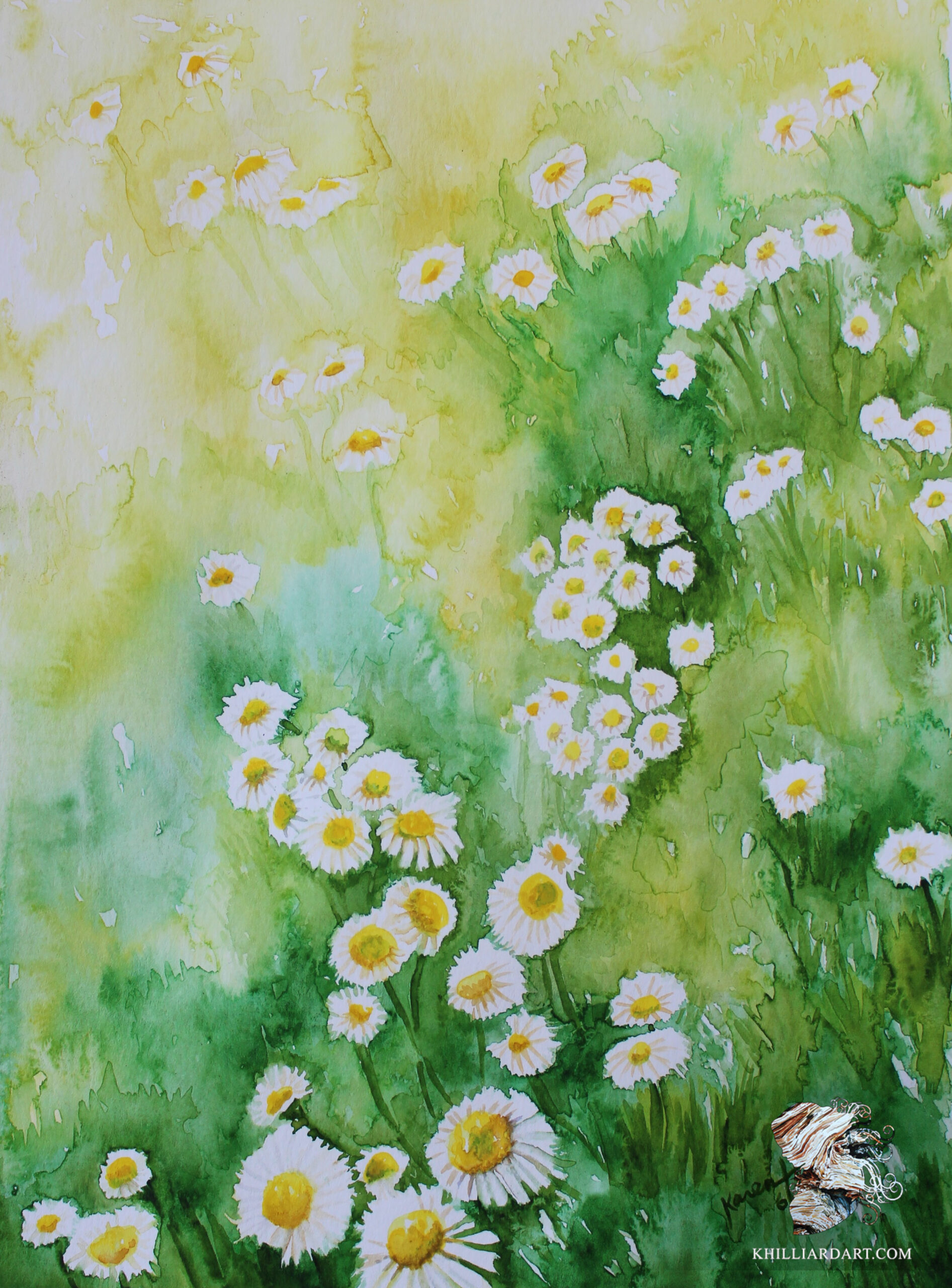 Daisy Way Spring | Karen Hilliard Art | Watercolor