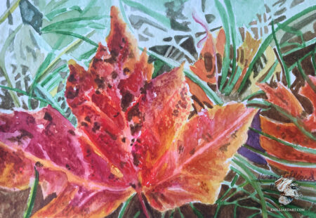 Fall | Watercolor | Karen Hilliard Art | Karen Hilliard | Leaves | Original Art