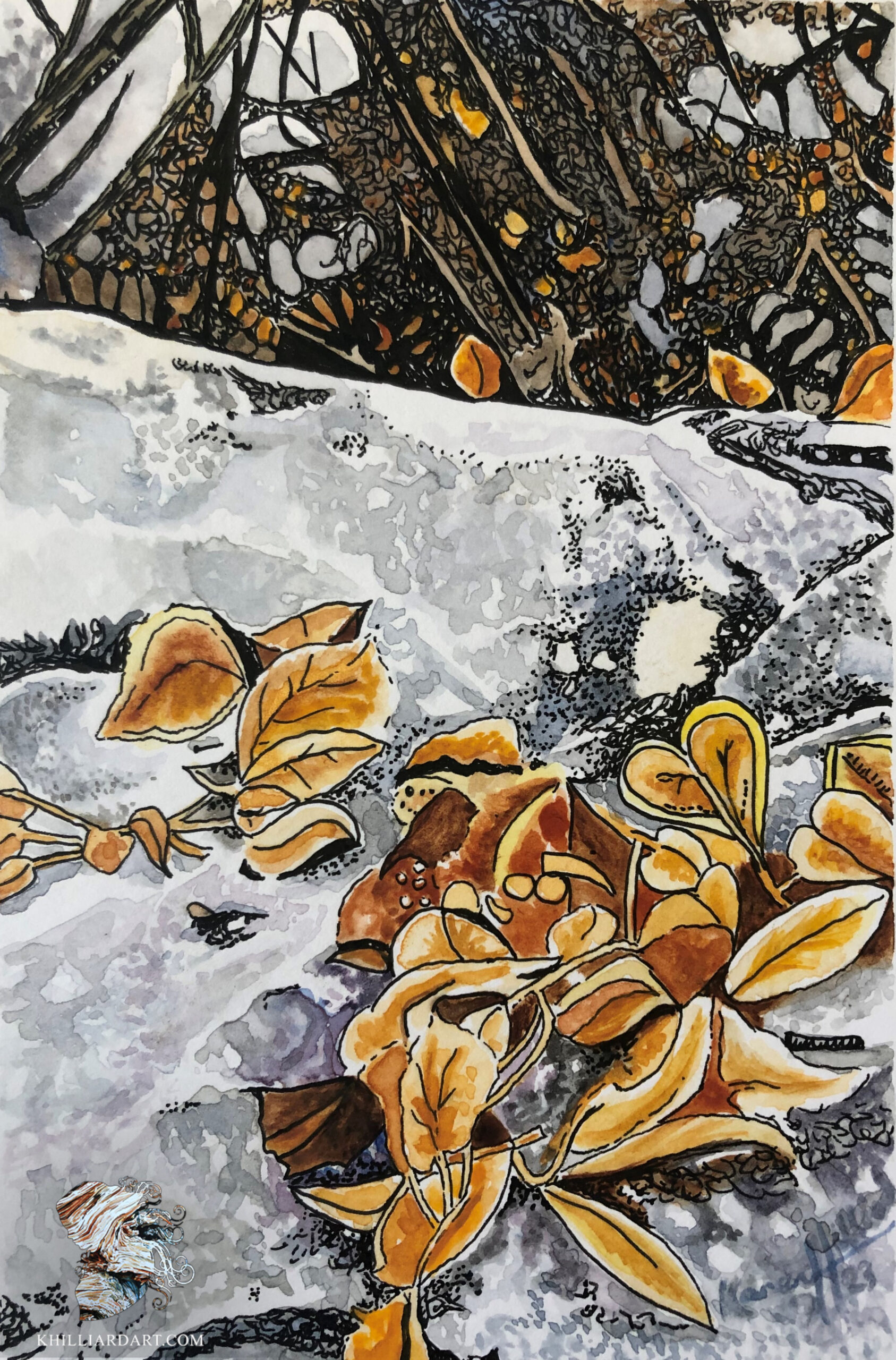 fall in re rock series 1 number 6 | karen hilliard art | 4x6