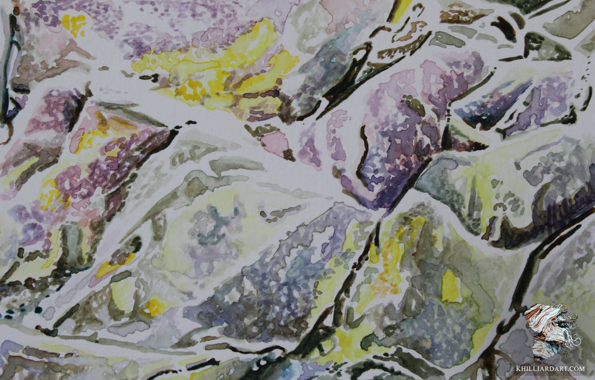 Lake Mead Wash | Rock Paintings | Watercolor Painting | Karen Hilliard Art