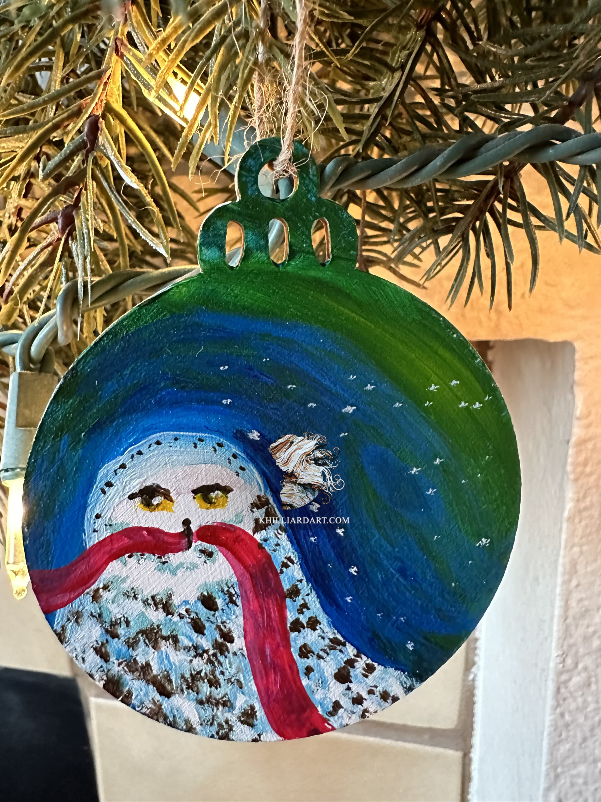 Snowy Owl Helper 1 | Karen Hilliard Art | Ornaments