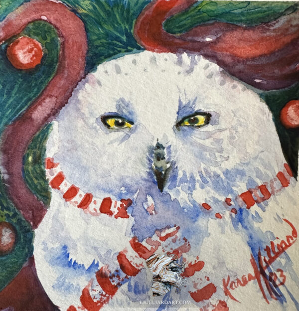 Snowy Owl Christmas | Karen Hilliard Art | Holiday Gifts
