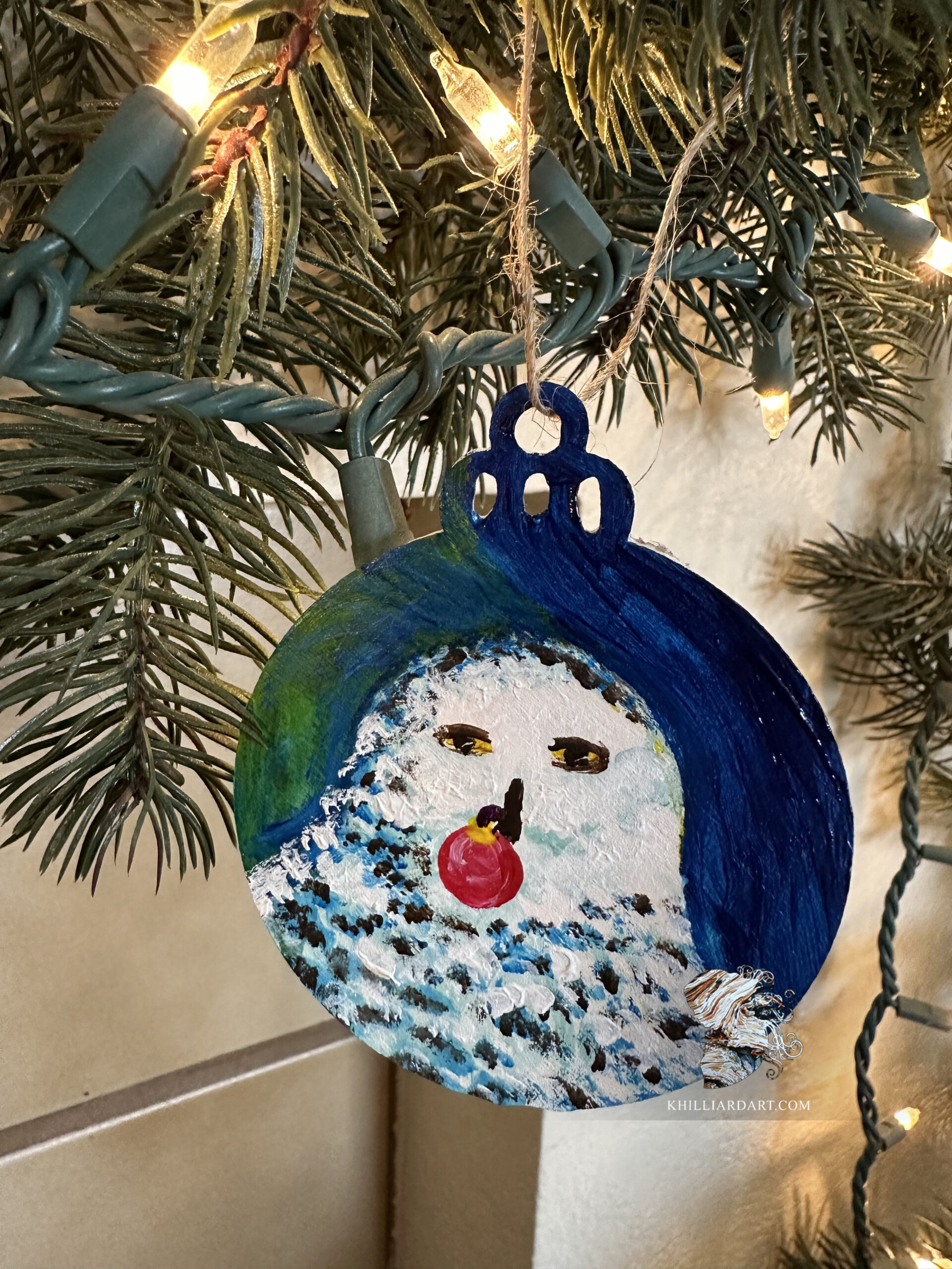 Snowy Owl Ornament | Karen Hilliard Art