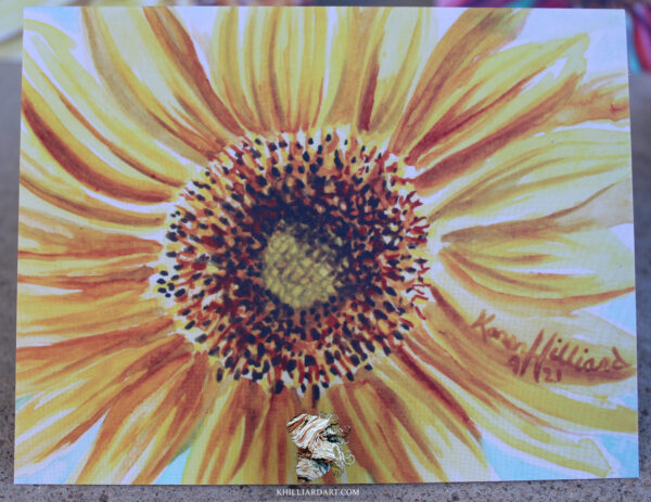Sunflower Series Greetings Cards • Watercolor Painting • Karen Hilliard Art