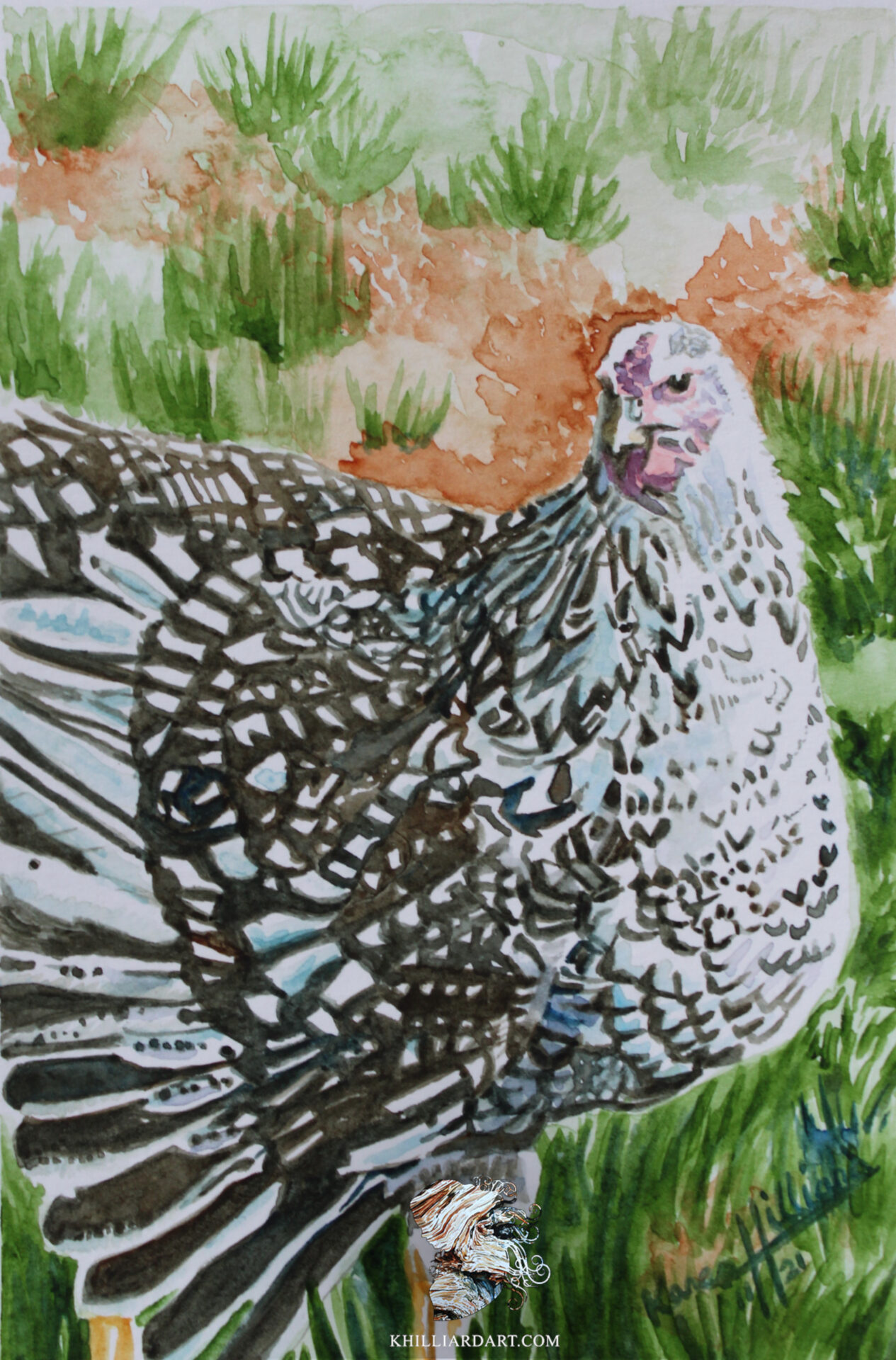Witchy Acres Series 1 Number 6 | Tiny Paintings | Chicken | Karen Hilliard Art