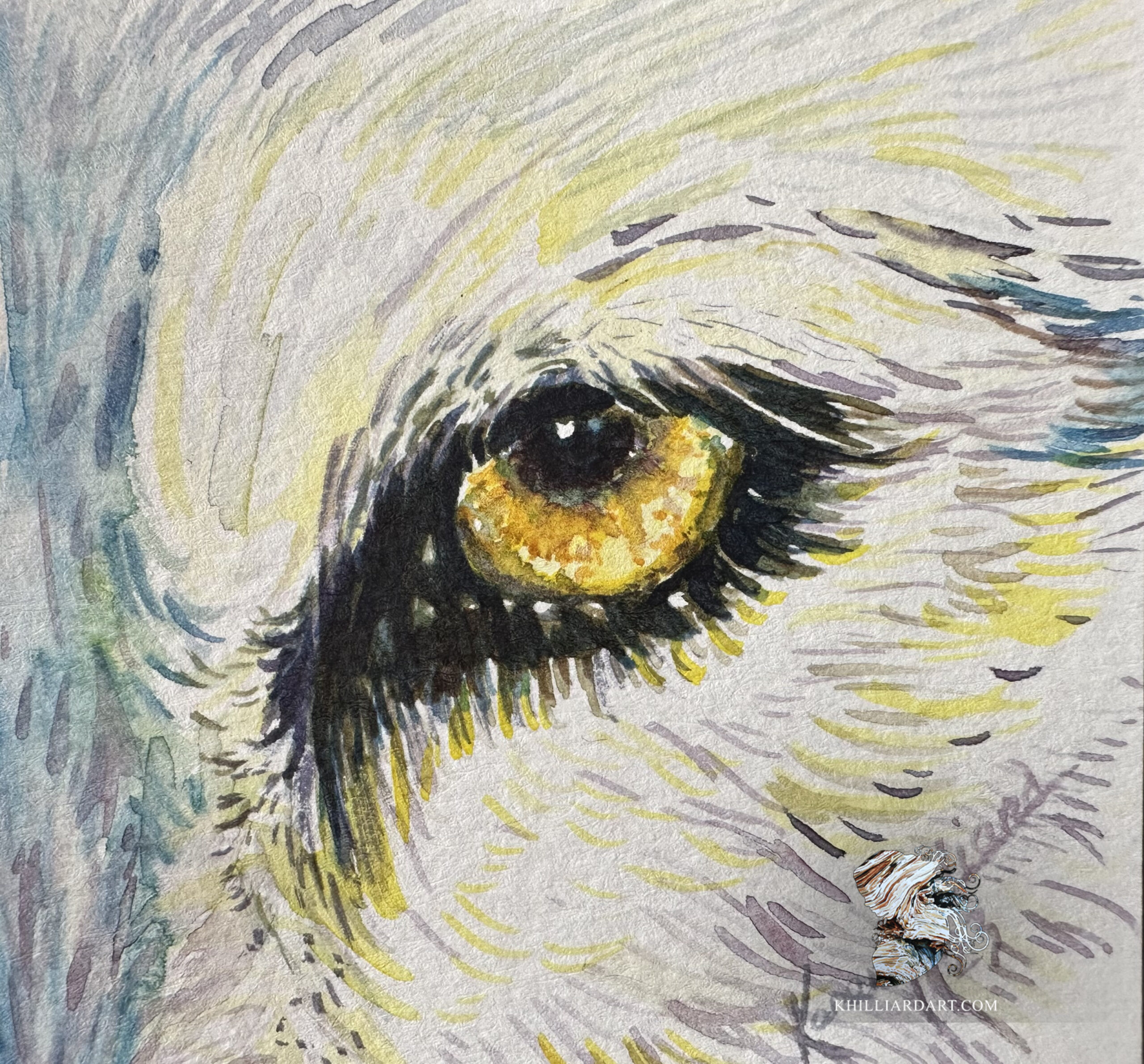 Watchful Eye | Wolf Eye | Karen Hilliard Art | Original Art | Watercolor Painting