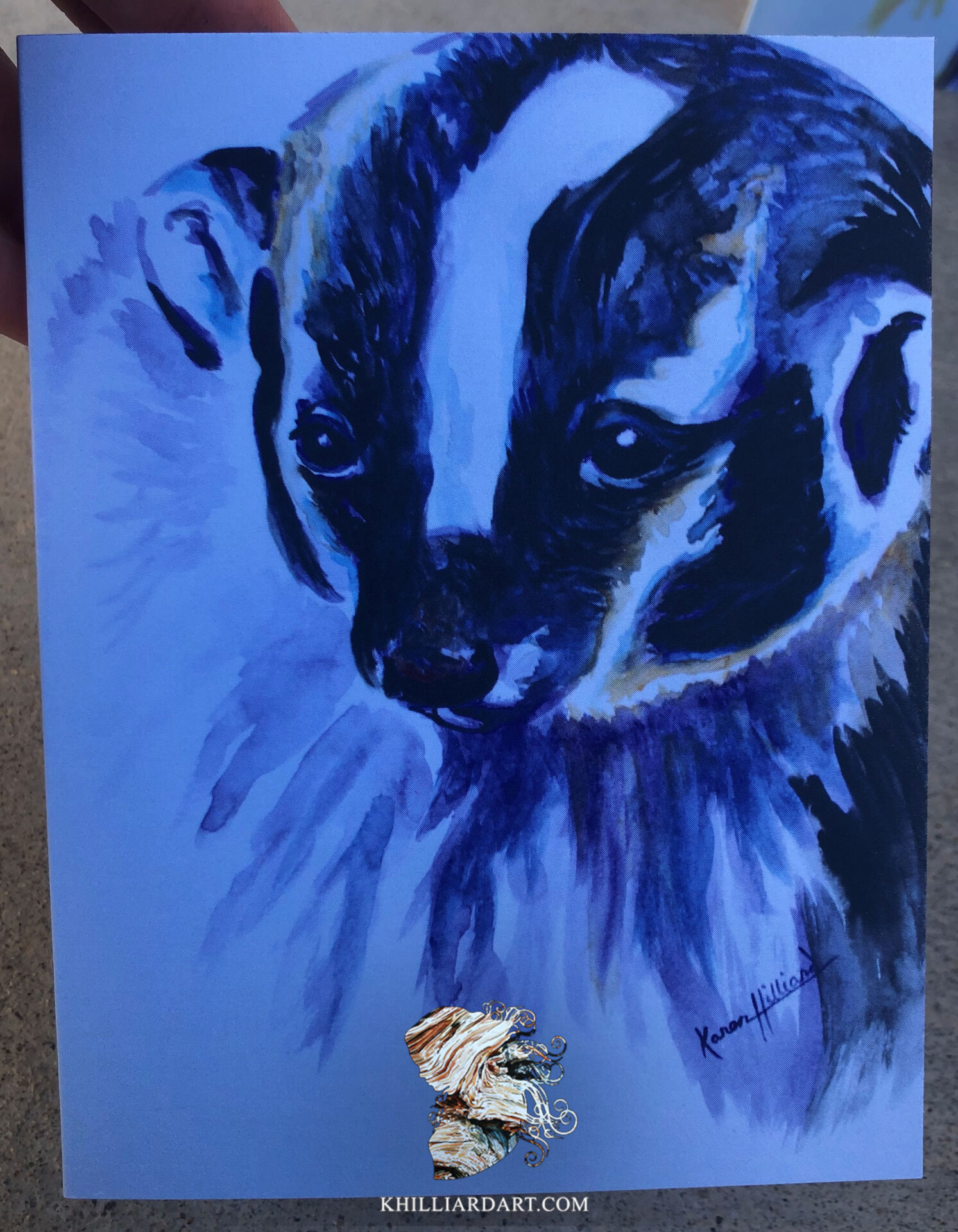 Woodland Greeting Cards | Badger | Karen Hilliard Art | Watercolor Animals