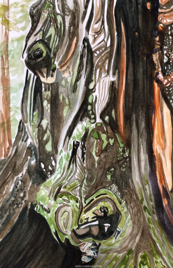California Redwood Series 1 #7 • Nature Watercolor Painting • Karen Hilliard Art