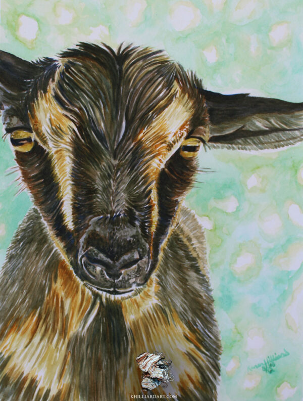 Pearl • Watercolor Goat Painting Fine Art Print • Karen Hilliard Art