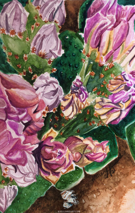Valley of Fire Flowers Series 1 #6 • Tiny Painting • Karen Hilliard Art