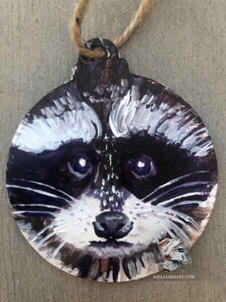 .Ornament Raccoon 6 | Karen Hilliard Art | Ornament | Original | Acrylic Painting