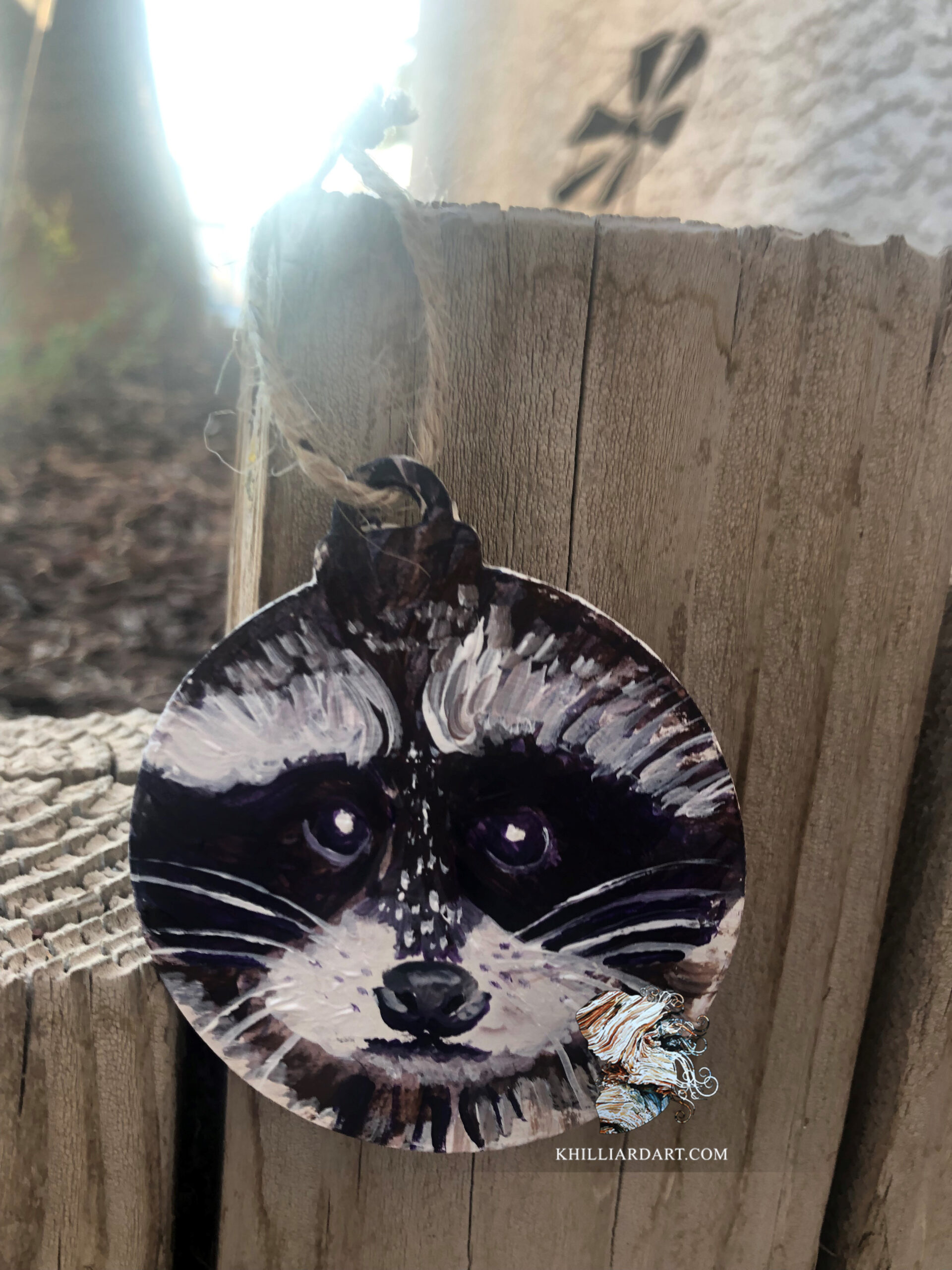 raccoon close up ornament | Karen Hilliard Art