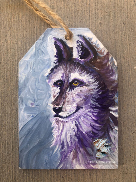 Ornament Wolf 2 | Karen Hilliard Art | Ornament | Original Art | Acrylic Painting